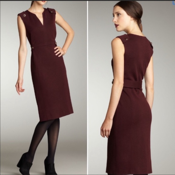 Tory Burch Dresses & Skirts - Tory Burch brown Declan Tab sleeveless knit wool dress knee length size Small